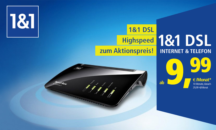 1&1 DSL-Deal - Jetzt bis zu 250 € Preisvorteil sichern