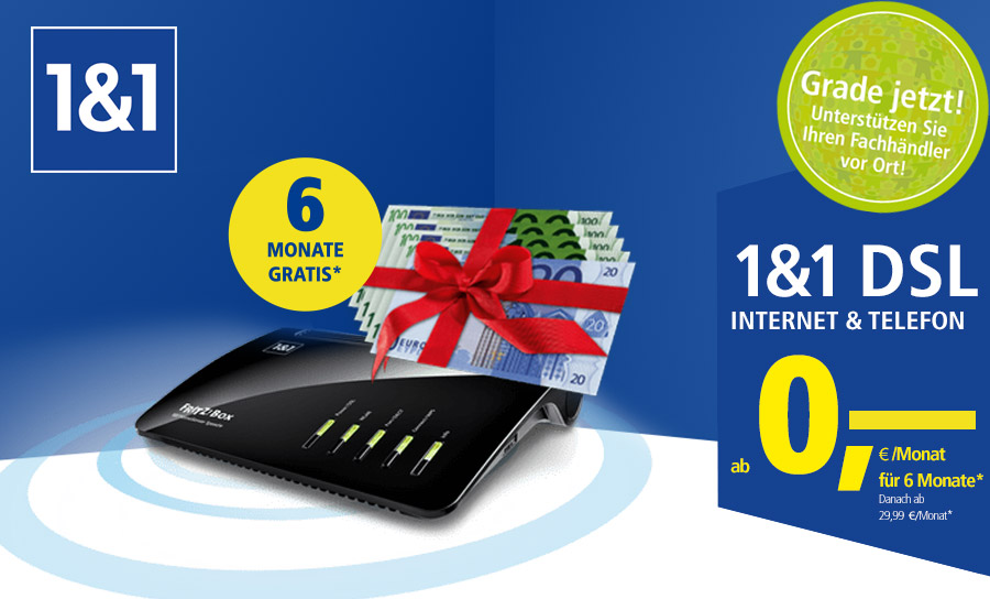 1&1 DSL-Deal - Jetzt & Monate gratis sichern