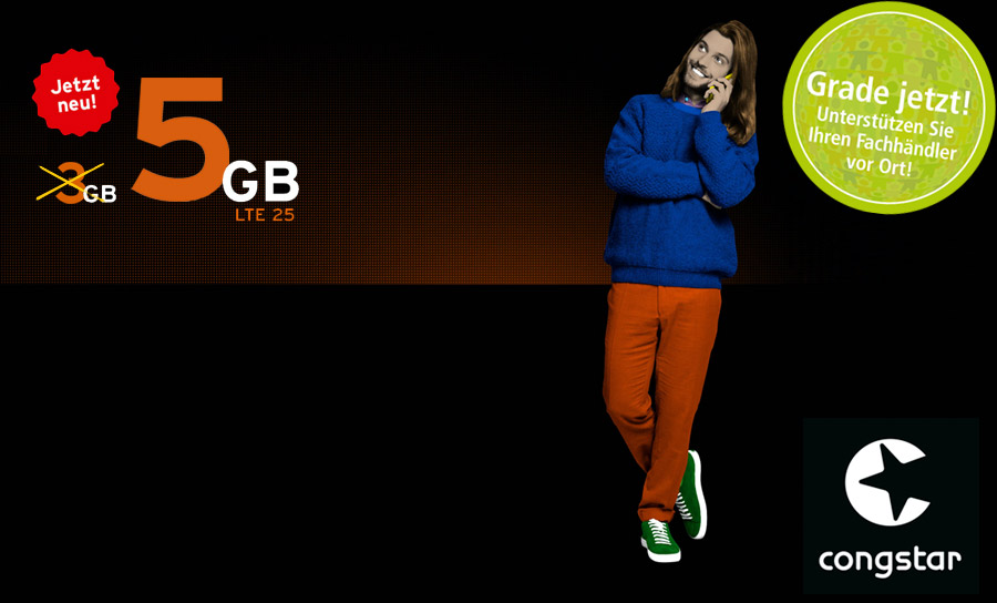 congstar Allnet Flat S jetzt mit 5 GB Datenvolumen
