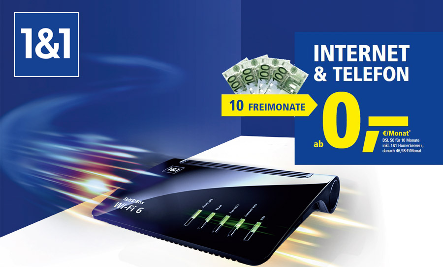 1&1 DSL inklusive 1&1 HomeServer mit 10 Freimonaten