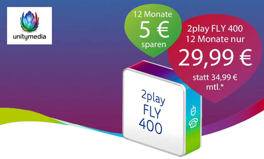 Unitymedia Deal: 2play FLY 400 jetzt nur 29