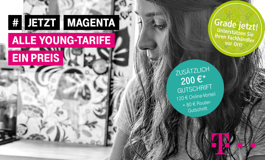 Telekom MagentaZuhause Young L mit MagentaTV Smart - jetzt 200 € Gutschrift